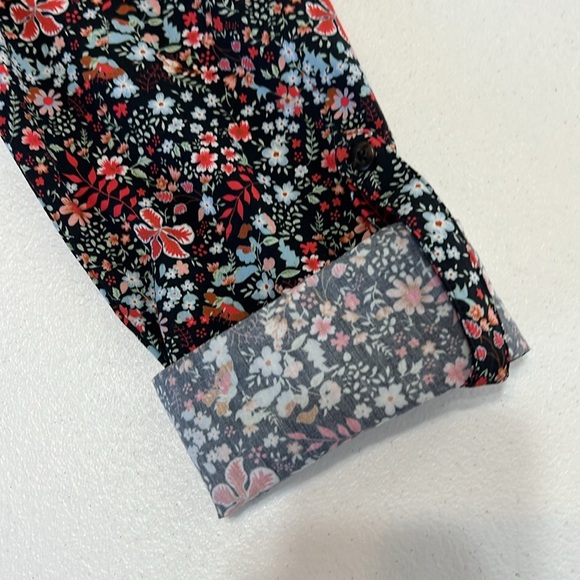 Anthropologie Maeve Sz 6 Floral Multicolor Button Down Long Sleeve CottonTop EUC - Picture 7 of 12